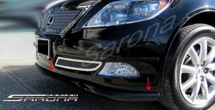 Custom Lexus LS460 Front Bumper Add-on  Sedan Front Add-on Lip (2006 - 2009) - $350.00 (Part #LX-002-FA)